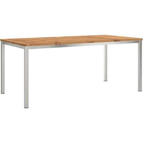 Tabledesalleàmangerd'extérieur,Table de jardin Marron 200x90x75cm Teck massif CFW85305 (1/5)