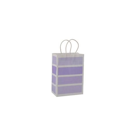 Lot de 25 Sachets Cadeaux en Papier Kraft Violet avec Poignée - JINFGERNE - Parfaits pour Dragées de Mariage, Fêtes et Événements Spéciaux, Pratiques et Élégants