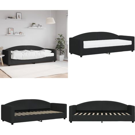 Tagesbett mit Matratze Schwarz 80x200 cm Stoff - Tagesbett - Schlafsofa - Gästebett - Doppelbett - Sofa Bett Kombination - Home & Living (1/5)