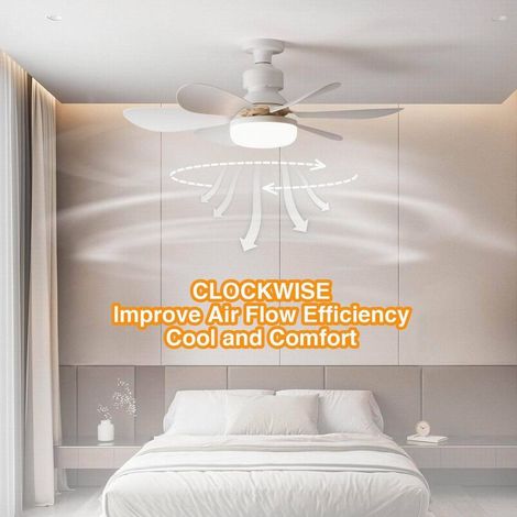 Leiser Deckenventilator mit Licht und Fernbedienung – E27-Fassung – 3 Farbtemperatureinstellungen, dimmbar – 6 Geschwindigkeitsstufen – 5 Flügel (1/5)