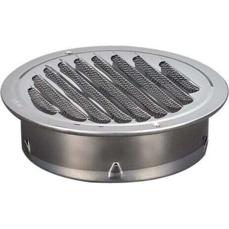 Griglia di ventilazione rotonda in acciaio inox, griglia di ventilazione in metallo da 100 mm (1/4)