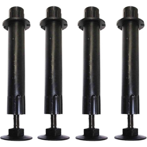 Cyclingcolors – Pied de lit réglable 160mm – Tube en plastique noir – Réglable jusqu'à 100mm – Lot de 4 – Pour sommiers à lattes