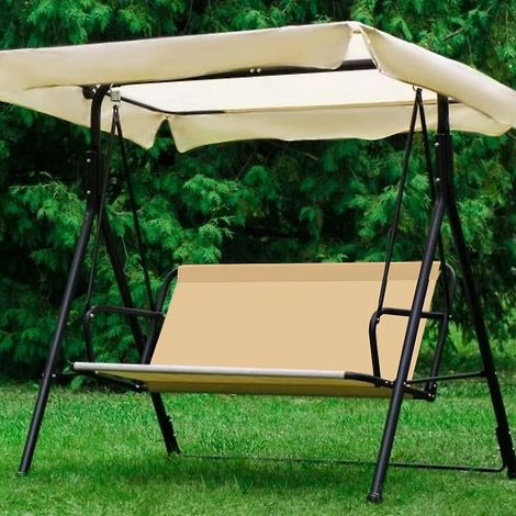 housse De Chaise De Balanoire De Jardin Et Ensemble De Couverture D'auvent (beige), Housse De Chaise De Balanoire De Jardin En Tissu Oxford 600d D (1/5)