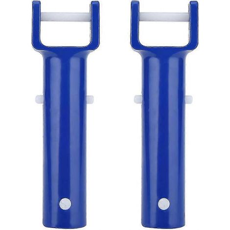 Pince pour piscine, 2 têtes de brosse bleues en forme de V, accessoires de rechange pour manche (1/5)