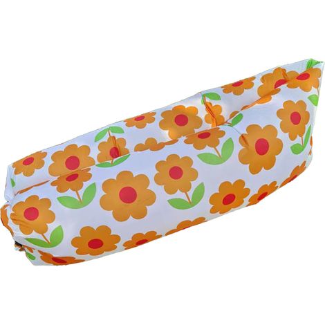 Fauteuil gonflable portable et pliable en fibre de polyester, confortable et résistant, idéal pour les randonnées, les pique-niques et les festivals de musique. Motif tournesol pointu, 170 x 80 cm / 6 (1/5)