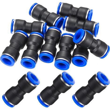 Raccord Pneumatique - 20 Pièces - Plastique - Connecteur Droit 12mm - Air Comprimé - Noir (1/5)