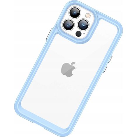 Custodia rigida con cornice in gel blu a tema spazio esterno per iPhone 12 Pro Max. (1/5)
