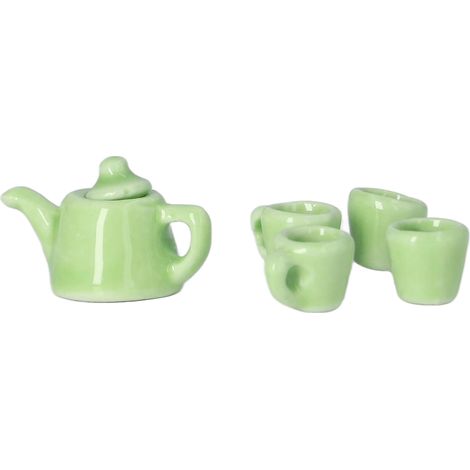 Service à thé miniature en céramique à l'échelle 1:12 pour maison de poupée. Service à thé miniature en porcelaine à faire soi-même pour la décoration de maison de poupée. (1/5)
