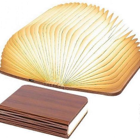 Lampe de lecture LED pliable en bois de noyer, veilleuse rechargeable USB, éclairage d'ambiance magnétique à 360° pour la lecture et la décoration intérieure (1/5)