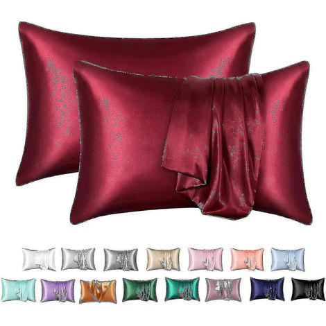 Lot de 2 taies d'oreiller 100 % soie de mûrier, soins des cheveux et de la peau