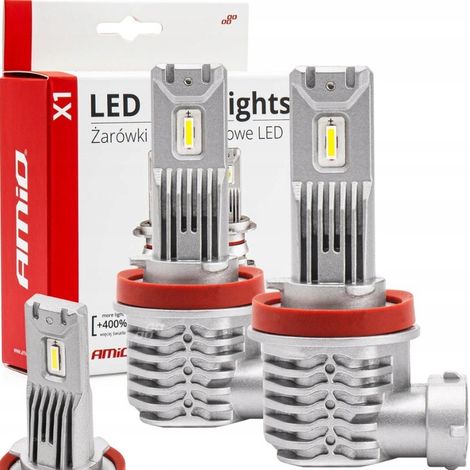 Lampadine per auto H8 H9 H11 H16 LED X1 mini +400% 2 pezzi 12V canbus bianco (1/5)
