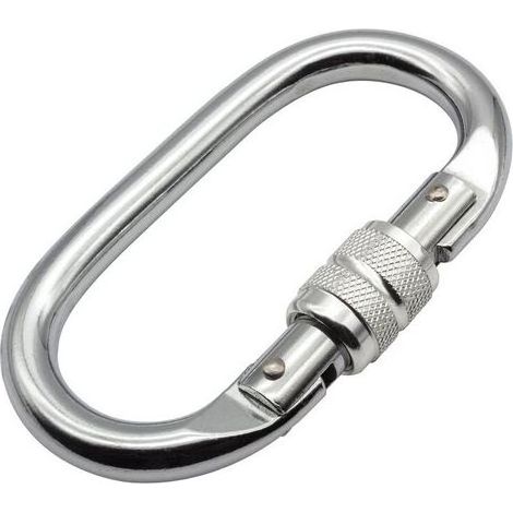 2pcs 25KN Climbing Carabiners, Stainless Steel Carabiners O-Lock Snap Hooks with Tensioners, Suitable for Climbing, Rappelling, Hammock (1/5)