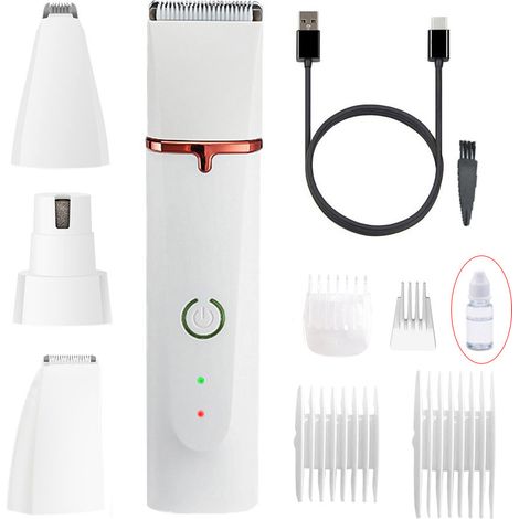 (Lubrifiant inclus) Kit de toilettage pour animaux de compagnie à quatre lames, polissage des ongles et rasage multifonctionnels en un. (1/5)