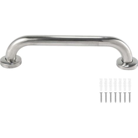Barre de support de baignoire/toilettes en acier inoxydable avec porte-serviettes (30 cm) (1/5)
