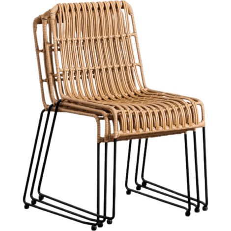 Chaise Bali rotin - lot de 4 - Prodirest (1/3)