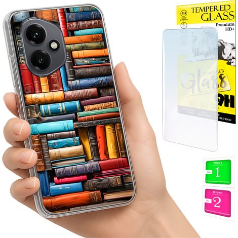 Custodia per Honor X7d / 400 Smart Photo Cover Case Posteriore + vetro 9H (1/5)
