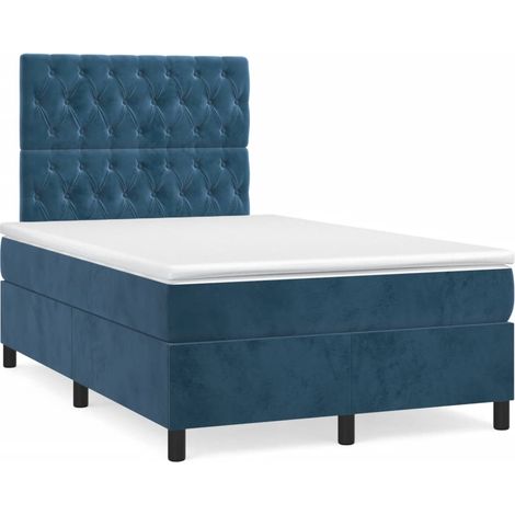 Sommier à lattes de lit avec matelas LED bleu foncé 120x190 (1/5)
