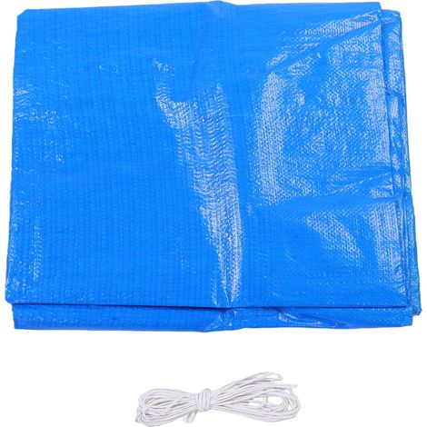 Telone impermeabile robusto, blu, in PE, 3 x 5 m, resistente al vento, per uso esterno, giardino, pioggia, campeggio, auto, piscina, fattoria e industria. (1/5)