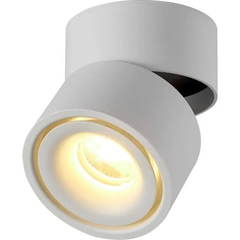 Plafonnier orientable - COB - LED 7W - Blanc mat - Orientable 350°/inclinable 90° (1/4)