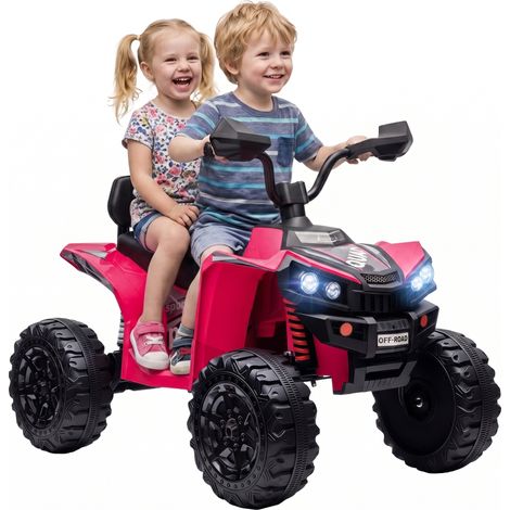 AIYAPLAY 24V 2 Seater Electric Quad Bike for Kids, Ride On Car ATV, Pink (1/5)