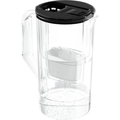Carafe Filtrante 3,3 l, avec Compteur LED, Carafe a eau, Cartouche à Charbon actif Réduit le Calcaire et le Chlore, Cartouches Carafe Filtrante, BPA FREE – Noir (1/5)
