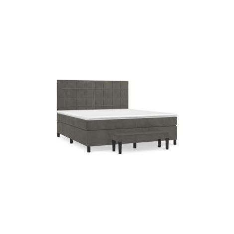 Sommier à lattes de lit et matelas Gris foncé 180x200 Velours (1/5)