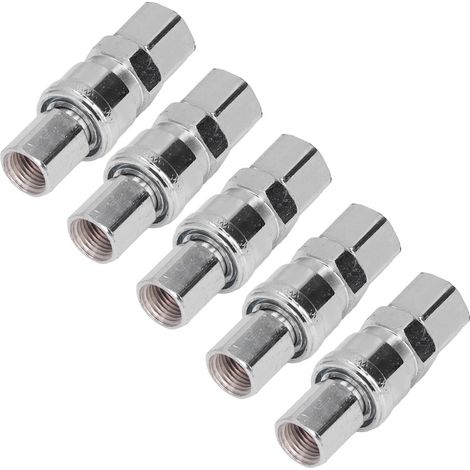 5 jeux de raccords pneumatiques à connexion rapide en acier inoxydable nickelé et kit de bouchons (filetage femelle 1/4 (SF+PF-20)) (1/5)
