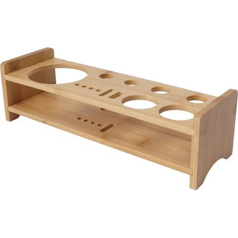 Platzsparender Barkeeper-Werkzeugständer aus Bambusholz mit großem Fassungsvermögen, ideal für Bar und Zuhause. (1/5)