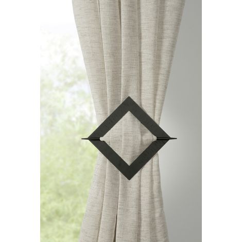 Gardinia Raffhalter für Vorhänge Uranus 14,5 x 14,5 cm schwarz-matt Raffhalter