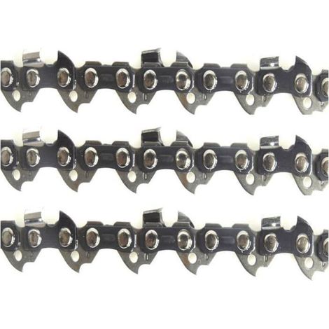 Lot de 3 chaînes de tronçonneuse - AIMOONSA - 45 cm - 72 maillons - Plein ciseau - Pas 3/6 (1/2)