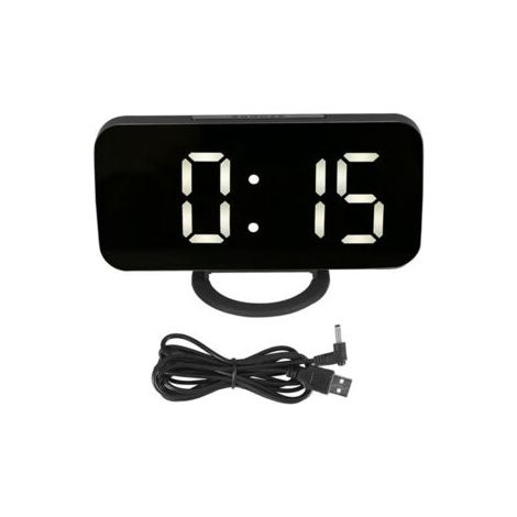 BUNTHAUS Réveil numérique multifonctionnel, fonction de synchronisation, luminosité réglable, horloge LED (1/5)