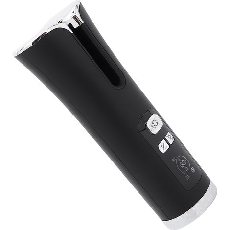 Fer à friser automatique sans fil noir rechargeable, lisseur intelligent portable pour coiffure à domicile et voyage, 1 pièce (1/5)
