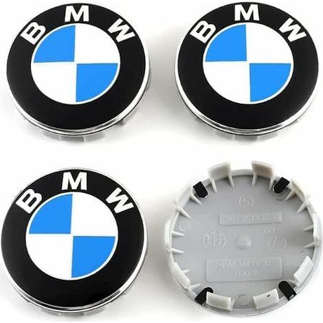 Cache Moyeux - 68 mm - Compatible Avec Jantes Universelles - ABS - Bleu - Lot De 4 (1/5)