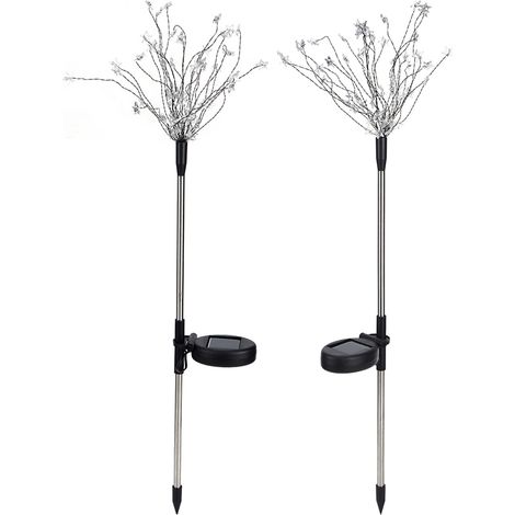 Guirlande lumineuse solaire LED de jardin en forme d'étoile, 90 perles, effet feu d'artifice, lot de 2, décoration pour cour ou pelouse, éclairage coloré. (1/5)