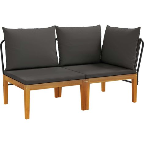 2 pcs Garten Lounge Set mit Kissen Massives Akazienholz & Seil vidaXL (1/5)