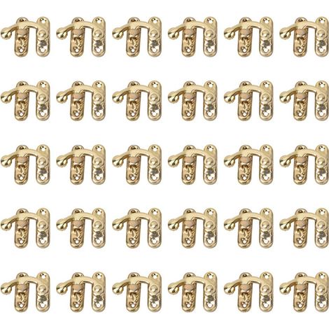 30 pezzi piccoli ganci a scatto per scatole, gancio a scatto destro antico, gancio a scatto in ferro in stile retrò per scatole regalo di gioielli con 120 viti di ricambio (gancio a scatto sinistro gi (1/5)