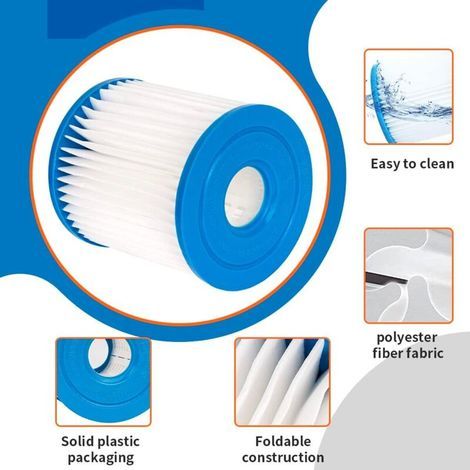 Compatible avec les cartouches filtrantes Intex Type H , adaptées aux filtres de piscine de type H , lot de quatre (1/3)