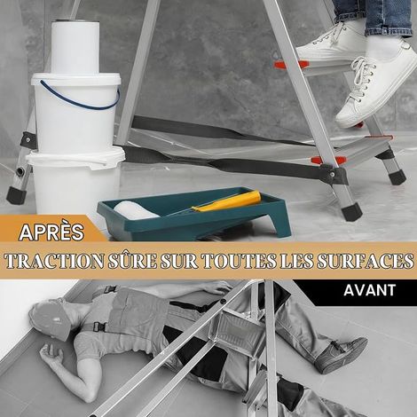 Rubber Step Ladders, 40 x 20 cm, Rubber Step Ladder, Universal Folding Bumper Pad, Ladders and Furniture, Black (1/2)