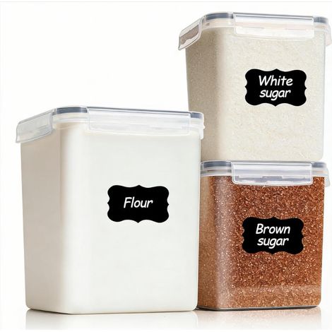 Contenant De Stockage Alimentaire - 1 x 5 2 L + 2 x 2 5 L - Hermetique Avec Couvercle - Pour Farine Sucre Riz Cereales - Lot De 3 (1/5)