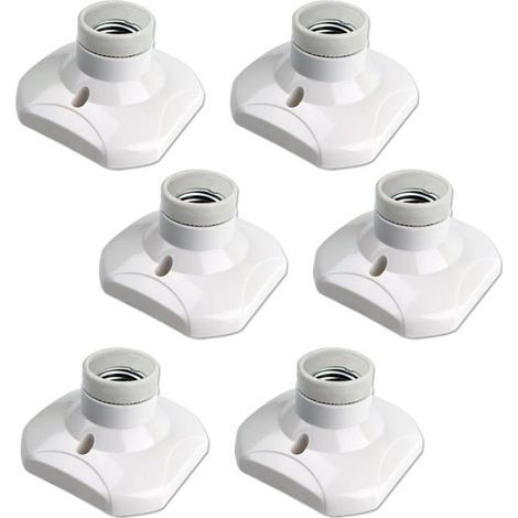 Lot de 6 douilles de plafond à visser E27, douille de garage E27, AC 220-240 V, support de douille pour ampoule LED, base de plafon-Ywey (1/5)