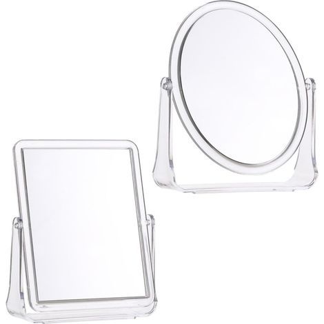 2 pièces Miroir De Maquillage De Bureau Double Face De Miroir De Coiffeuse Et Élégant pour Chambre Haute Définition (1/4)