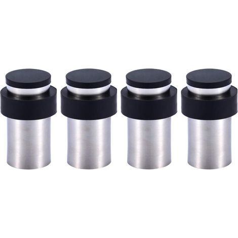 Butoir de Porte 6cm en INOX avec Caoutchouc Butée de Porte au Sol ou Mur (Lot de 4) (1/4)