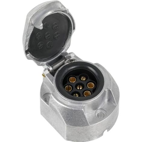 Prise de remorque électrique en Alliage d'aluminium à 7 Broches Connecteurs de Feux de Voiture pour Bateaux-Camping-Cars ou véhicules Utilitaires-LIAIKI (1/5)