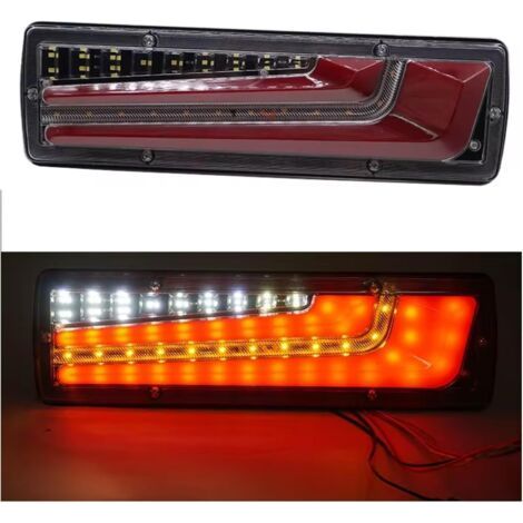 Passend für: 2 LED-Rückleuchten (30 cm, 12–24 V) für LKW, Anhänger, Wohnwagen, Traktoren, Wohnmobile und andere Fahrzeuge. (1/5)
