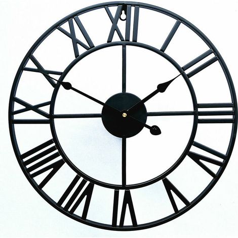 royaluxe - Horloge créative rétro en métal fer horloge murale romaine salon décoration horloge murale (40 cm) (1/5)