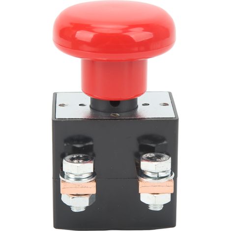 Bouton-poussoir d'arrêt d'urgence étanche IP67 220-250 A 12-220 V, trou de montage de 50 mm pour véhicules et chariots élévateurs (1/5)