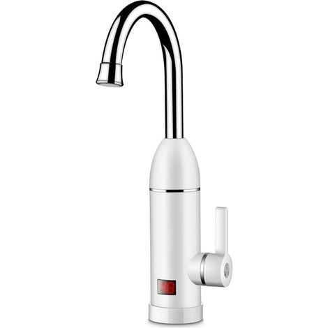 Grifo de agua caliente instantánea con pantalla LCD, elemento calefactor de acero inoxidable, rango de temperatura del agua de 30 a 60 °C, potencia nominal 3 (1/5)