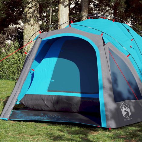 vidaXL Tente de camping à dôme 3 personnes bleu libération rapide (1/5)