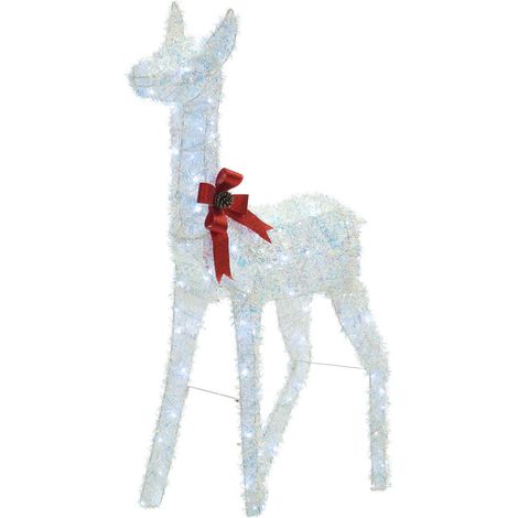 Decorazione natalizia da esterno a LED Renna 110 cm Bianca Aurenne