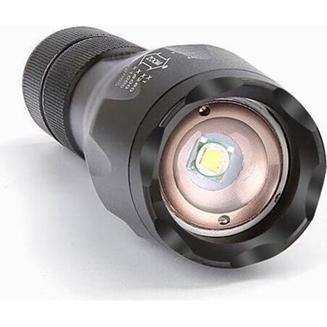 Teleskop-Zoom-Taschenlampe, USB-aufladbar, mit starker Beleuchtung und Aluminiumgehäuse, ideal für Camping und Outdoor-Aktivitäten (A100). (1/5)